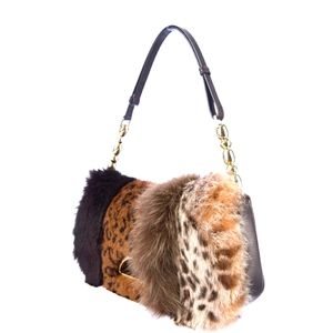 CHRISTIAN DIOR Malice Pearl Shoulder Bag Rabbit FUR Handbag Rare Collection